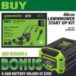 Greenworks Pro 60V 46cm Lawn Mower Start Up Kit