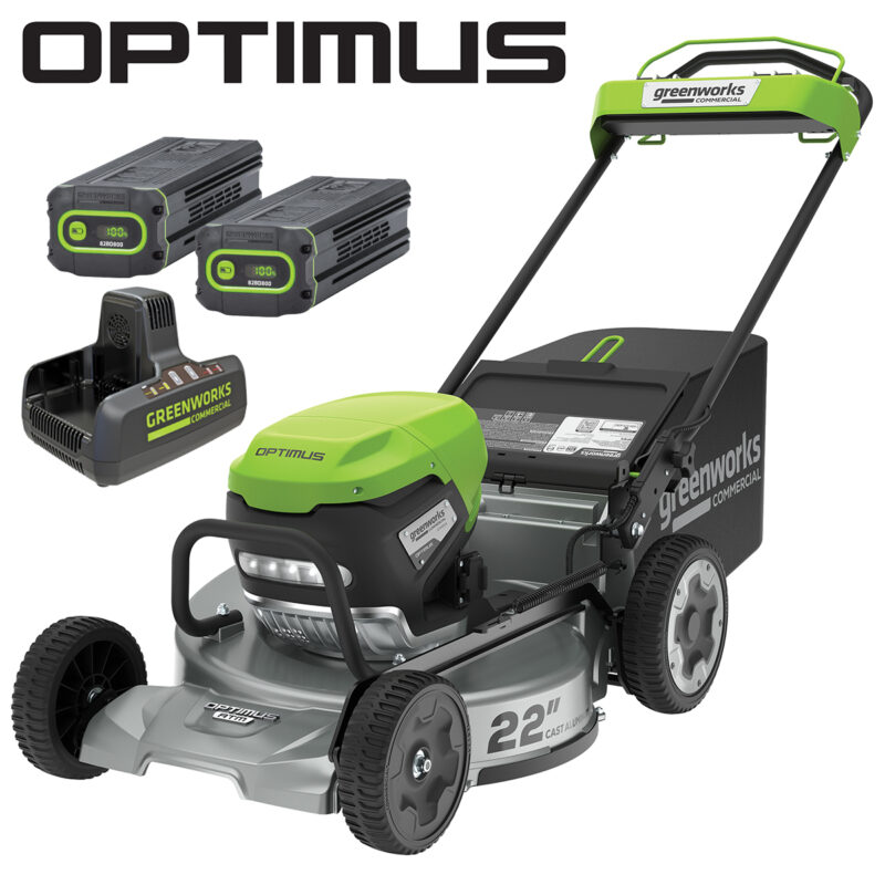 Greenworks 82V OPTIMUS 22" Self-Propelled Alloy Deck Mower Kit with 2 x 8.0Ah Batteries